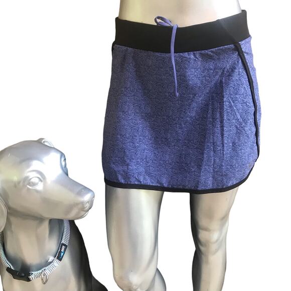 REI Blue Patterned Skirt Skort Back Zipped Pocket Women's Size Small - Picture 1 of 7